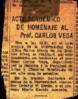 Acto académico de homenaje al Profesor Carlos Vega